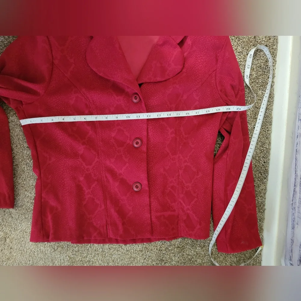 I.S.B L Dark Red Snake Print Blazer